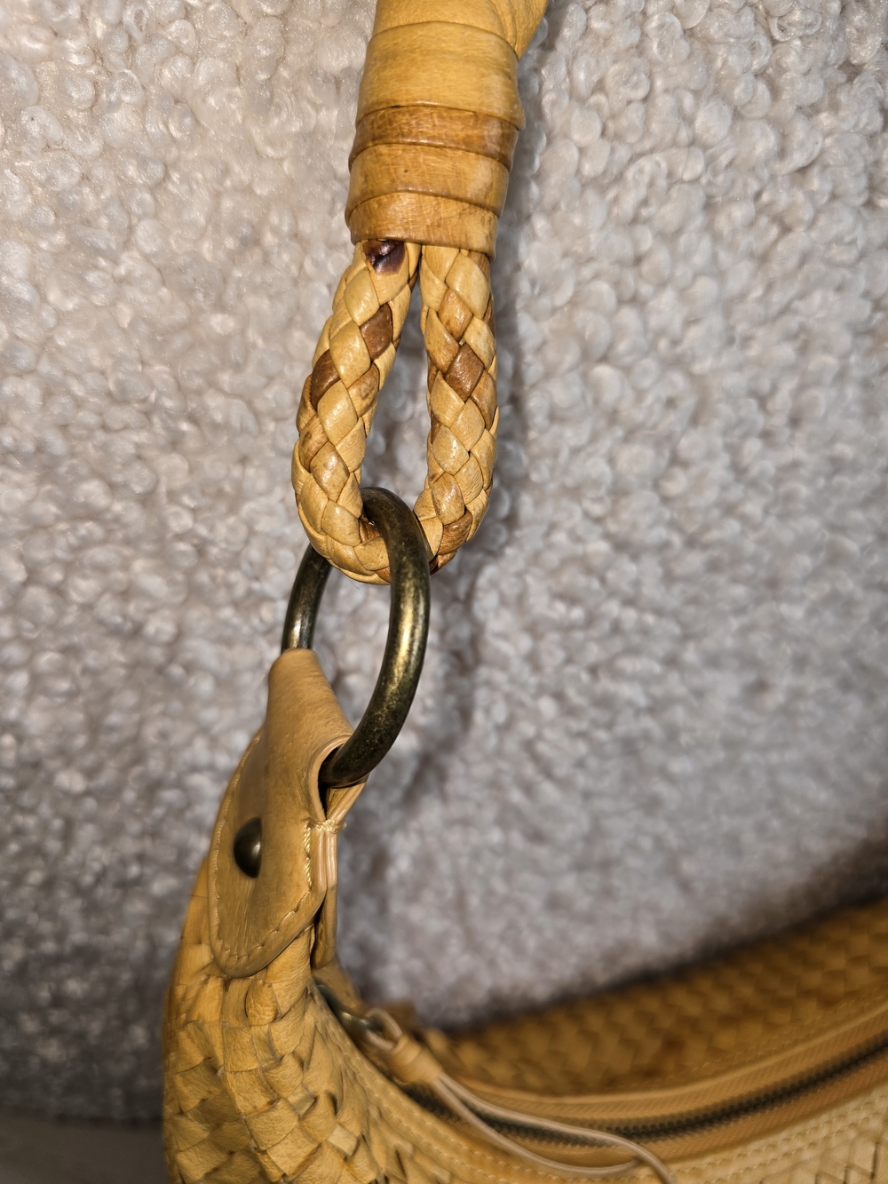 Elliott Lucca Woven Mustard Leather Hobo Bag - Picture 6 of 12